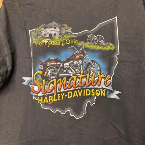 Vintage Harley Davidson Authentic Motorcycle Graphic T-Shirt Men Large Ohio 2003 - Picture 7 of 8